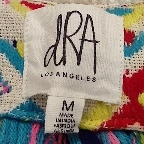 Anthropologie DRA GEO KIMONO Los Angeles Top Size Medium Multicolor 3/4 Sleeve - Picture 9 of 13